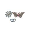 Image 3 : 3-VINTAGE SILVER TONED RHINESTONE BROOCEHS
