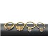 Image 2 : 4-GOLD TONED FASHIOIN BLING RINGS