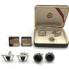 Image 1 : 4-PAIRS OF SILVER TONED MENS CUFF LINKS