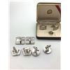 Image 2 : 4-PAIRS OF SILVER TONED MENS CUFF LINKS