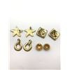 Image 2 : 4-PAIRS OF VINTAGE GOLD TONED EARRINGS