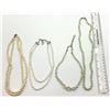 Image 2 : 4-VINTAGE BEADED NECKLACES: (1)JADED (2)CLEAR