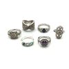 Image 1 : 5-SILVER TONED FASHION RINGS WITH RHINESTONES