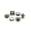 Image 3 : 5-SILVER TONED FASHION RINGS WITH RHINESTONES