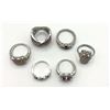 Image 4 : 5-SILVER TONED FASHION RINGS WITH RHINESTONES