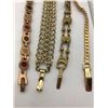 Image 4 : 4-VINTAGE GOLD TONED BRACELETS-RHINESTONES-