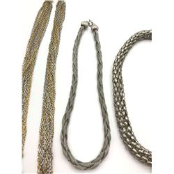 3-VINTAGE SILVER TONED NECKLACES: (1)WITH