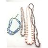 Image 2 : 4-VINTAGE BEADED NECKLACES: (1)PINK (1)PURPLE