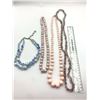 Image 3 : 4-VINTAGE BEADED NECKLACES: (1)PINK (1)PURPLE