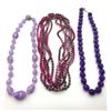 Image 1 : 3-VINTAGE BEADED NECKLACES: (1)PURPLE W/ONE