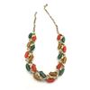 Image 1 : VINTAGE GOLD TONED NECKLACE WITH RED-BROWN-