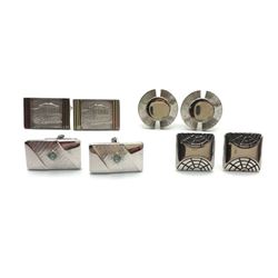 4-VINTAGE SILVER TONED MENS CUFF LINKS