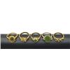 Image 2 : 5-GOLD TONED FASHION RINGS WITH GREEN STONE