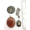 Image 2 : VINTAGE SILVER TONED JEWELRY LOT: (1)SILVER