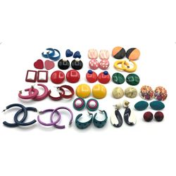 24-PAIRS OF 80s RETRO PIERCED EARRINGS