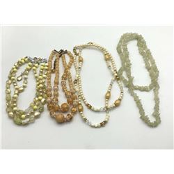 4-VINTAGE BEADED NECKLACES (1)MARKED 1928