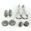 Image 1 : 4-PAIRS OF VINTAGE SILVER TONED EARRINGS