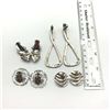 Image 2 : 4-PAIRS OF VINTAGE SILVER TONED EARRINGS
