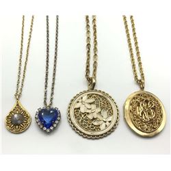 4-FASHION NECKLACES ALL WITH GORGEOUD PENDANTS