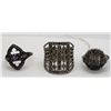 Image 1 : 3-VINTAGE STERLING MARCASITE RINGS