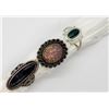 Image 1 : 3-VINTAGE STERLING RINGS- (1)MALACHITE