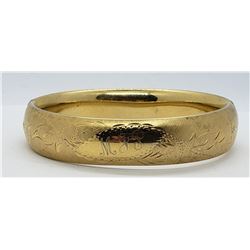 GORGEOUS GOLD TONED STERLING HINGED BANGLE