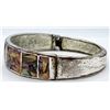 Image 2 : VINTAGE STERLING HIGNED BRACELET WITH ABILONE