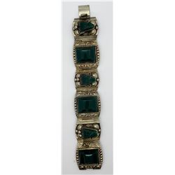 TAXCO STERLING AZTEC PANEL BRACELET WITH