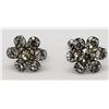 Image 1 : PAIR OF VINTAGE STERLING RHINESTONE TWIST