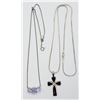 Image 1 : 2-STERLING NECKLACES WITH AMETHYST PENDANTS