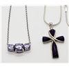 Image 2 : 2-STERLING NECKLACES WITH AMETHYST PENDANTS