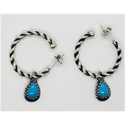 AMERICAN WEST STERLING HOOP EARRINGS WITH