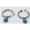 Image 2 : AMERICAN WEST STERLING HOOP EARRINGS WITH
