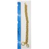 Image 4 : 7 INCH GOLD TONED STERLING BRACELET WITH HEART