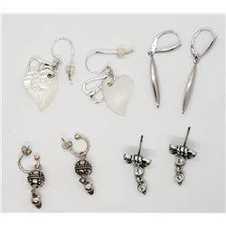 4-PAIRS OF STERLING DANGLY EARRINGS