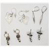 Image 1 : 4-PAIRS OF STERLING DANGLY EARRINGS