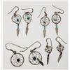 Image 1 : 4-PAIRS OF DANGLY DREAMCATCHER EARRINGS