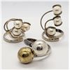 Image 1 : 3-MEXICO STERLING RINGS: (2)WITH PEARL CLUSTERS