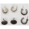 Image 2 : 3-PAIRS OF STERLING EARRINGS (2)HOOPS (1)STUD