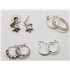 Image 1 : 4-PAIRS OF STERLING PIERCED EARRINGS (2)W/CLEAR