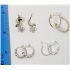 Image 3 : 4-PAIRS OF STERLING PIERCED EARRINGS (2)W/CLEAR