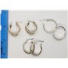 Image 3 : 3-PAIRS OF STERLING HOOP PIERCED EARRINGS