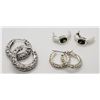 Image 1 : 3-PAIRS OF STERLING PIERCED EARRINGS (2)HOOP