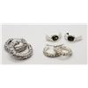 Image 2 : 3-PAIRS OF STERLING PIERCED EARRINGS (2)HOOP