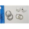 Image 3 : 3-PAIRS OF STERLING PIERCED EARRINGS (2)HOOP
