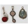 Image 1 : 3-VITNAGE STERLING PENDANTS W/ STONE ACCENTS!