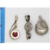 Image 3 : 3-VITNAGE STERLING PENDANTS W/ STONE ACCENTS!