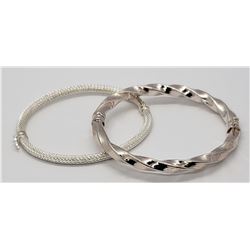 2-STERLING HINDGED BAGLE BRACELETS