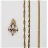 Image 2 : GOLD TONED STERLING JEWELRY LOT: (1)OPAL PENDANT