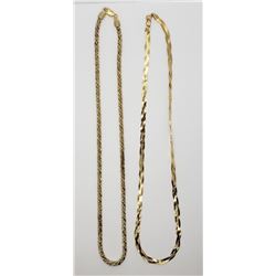 2-GOLD TONED STERLING NECKLACES (1)ROPE DESIGN